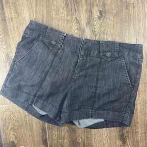 One 5 One Dark Wash Denim Shorts Womens 14 Stretch High Rise Cuffed Jean Fest